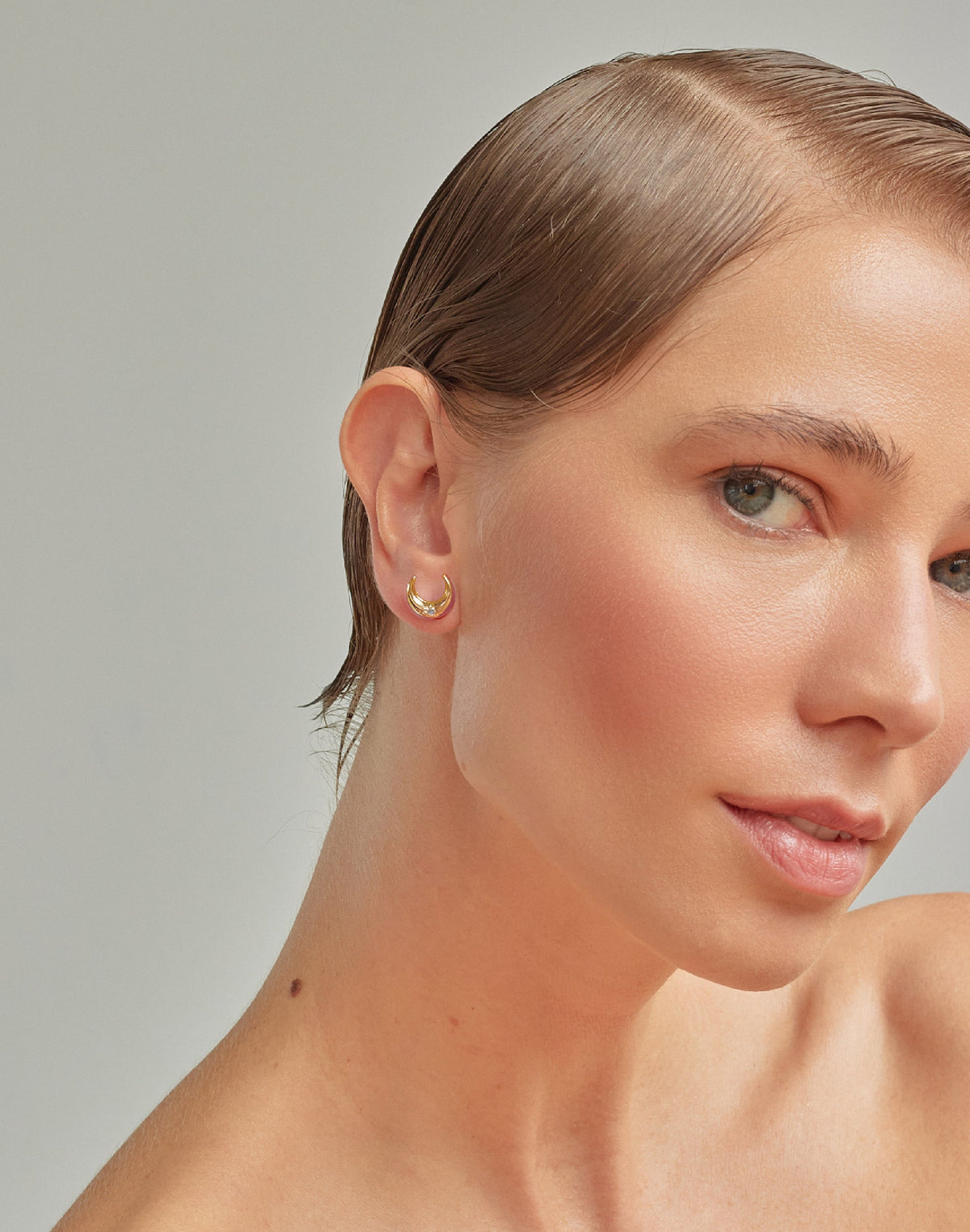 Aretes Luna con Cristales