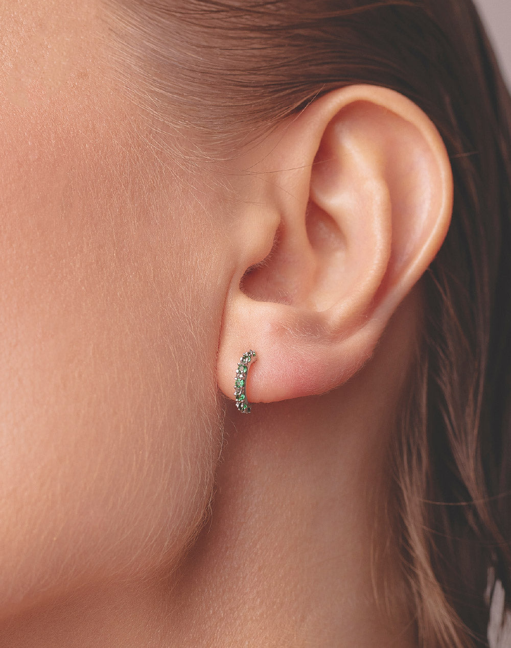 Candongas en Plata 925 Zircón Emerald