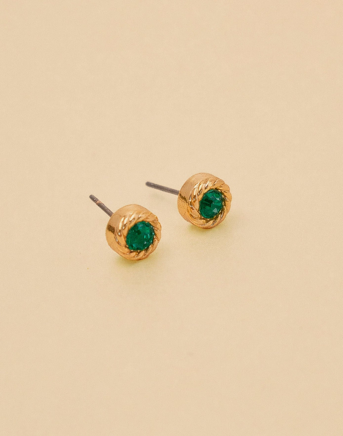 Aretes Cristal Verde Selva