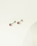 Aretes en Plata Zircon Corazón Siam