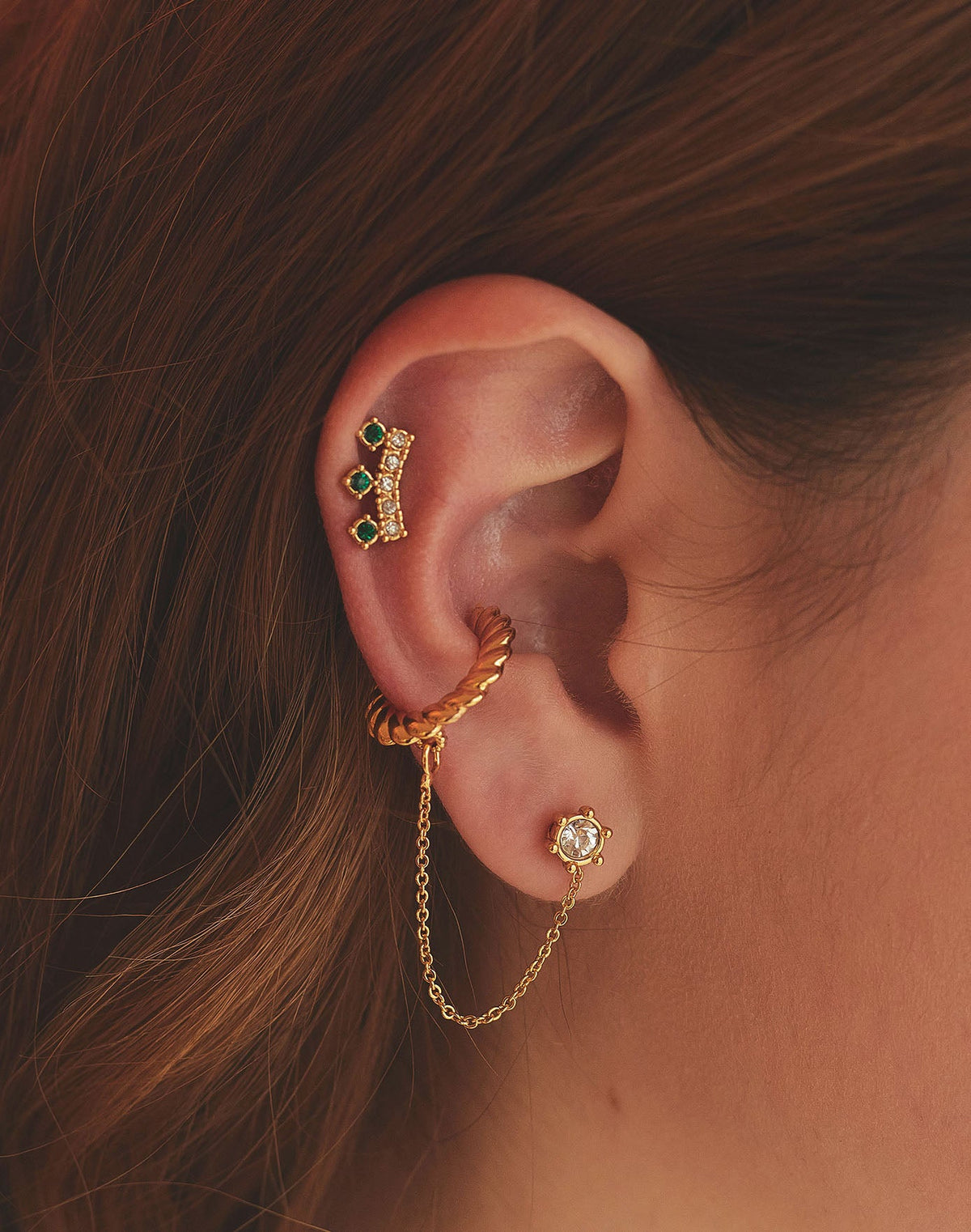 Set de 2 Aretes + Earcuff Silecia