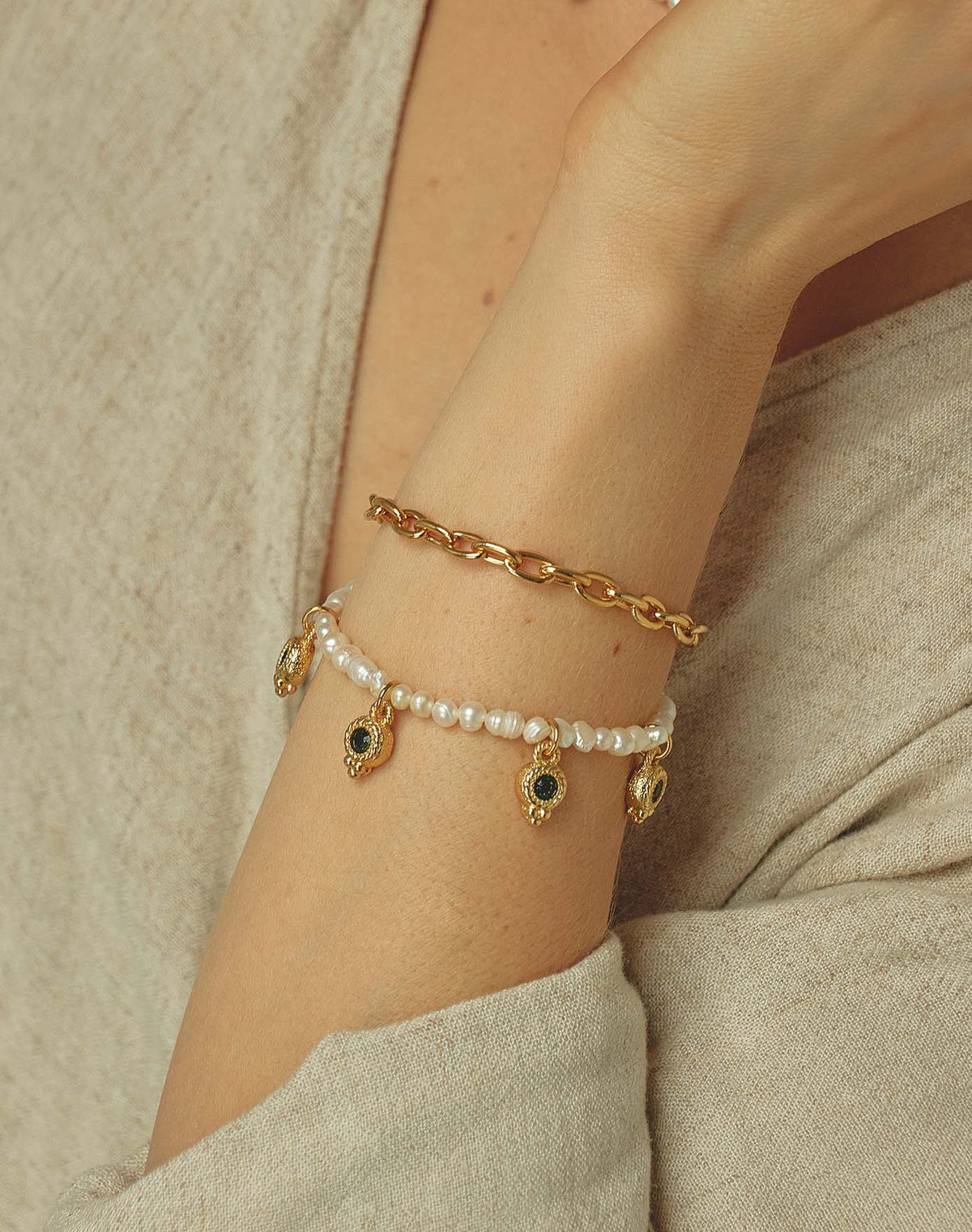 Set de 2 Pulseras Perlas