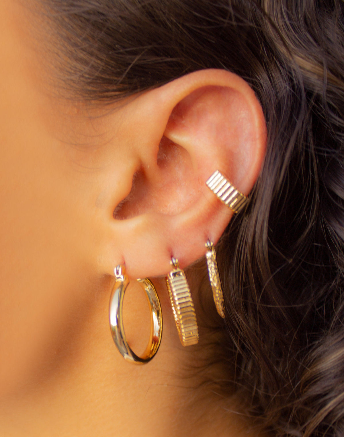 Set de 3 Candongas + Earcuff Sofi