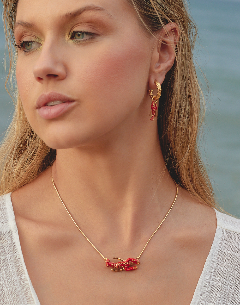 Set de Collar + Aretes Langosta